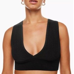 Aritzia Babaton Sculpt Knit Deep V Tank